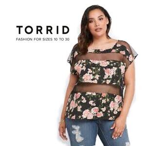 FLORAL MESH PANEL TOP SIZE 2